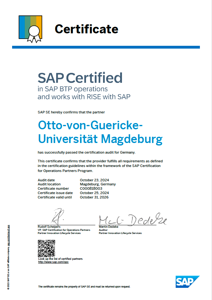 SAP Certified in SAP BTP solutions operations and works with RISE with SAP