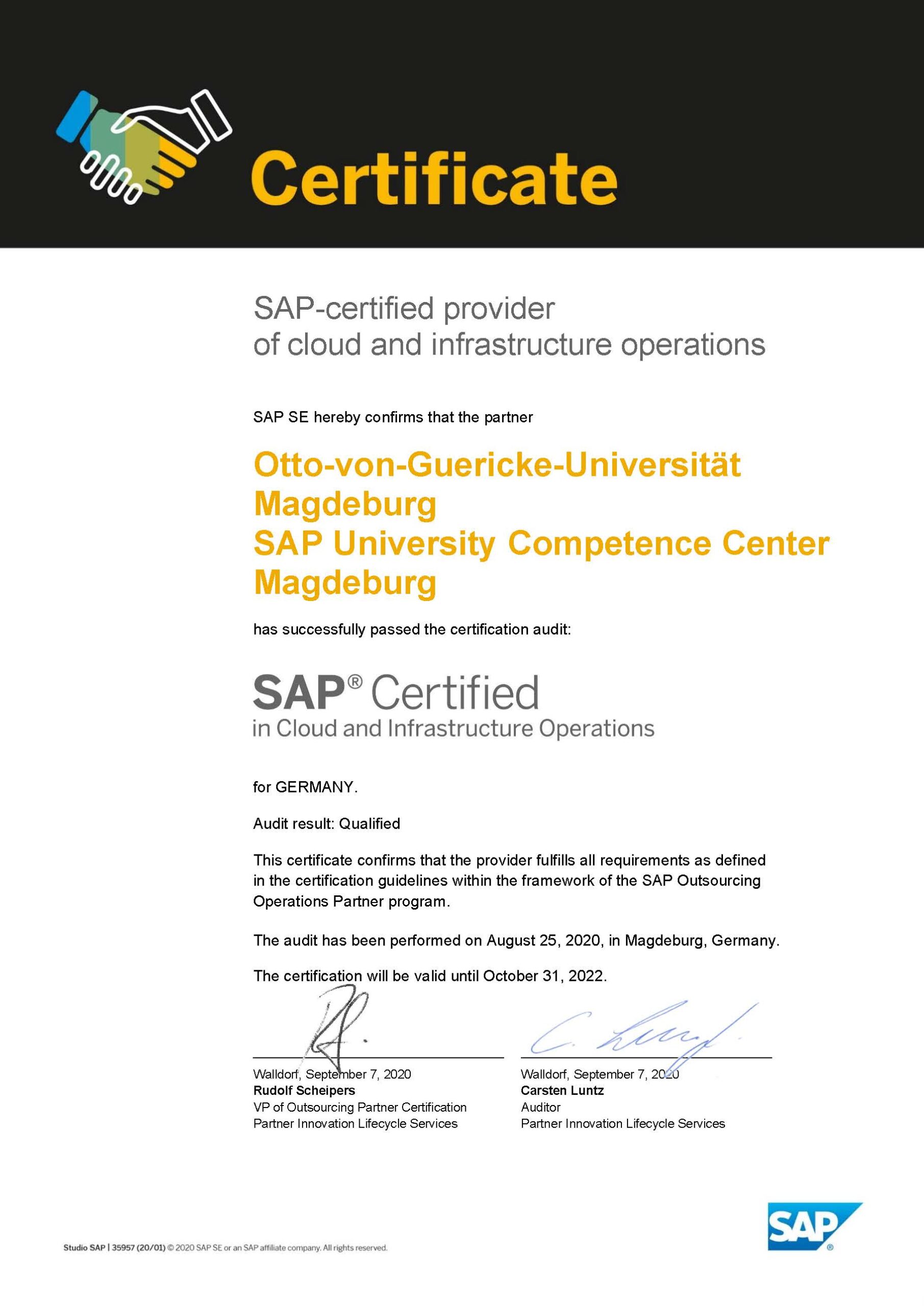 SAP Certified in Cloud and Infrasturcture Operations